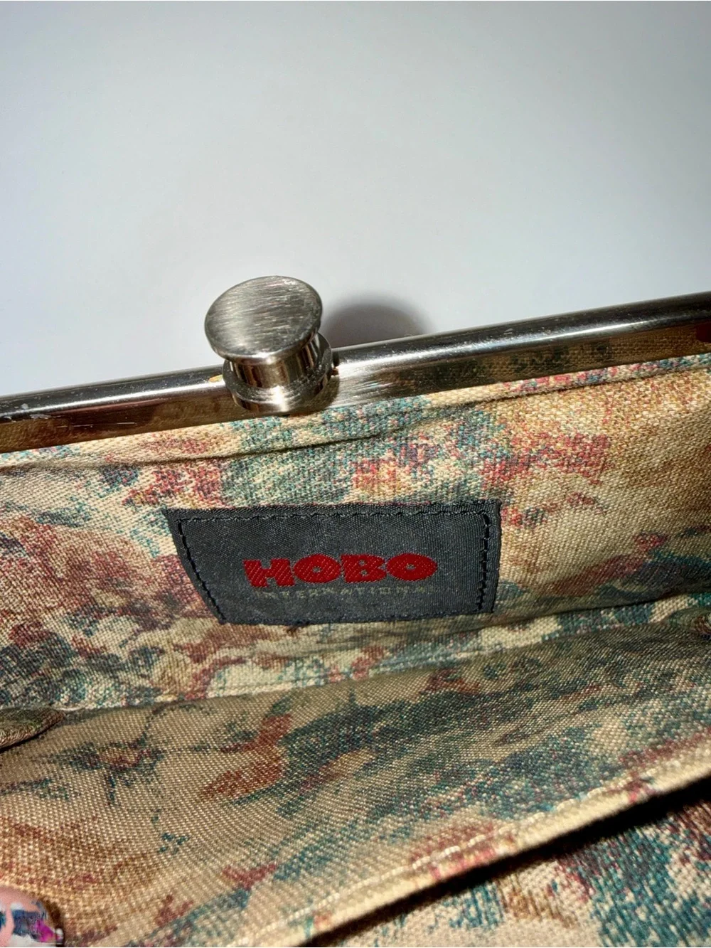 HOBO International Red Leather Frame Clutch Wallet | Vintage Style Kiss Lock